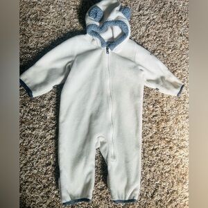 Columbia Cream and Gray Western Barlow Fleece Bunting | Size 3-6 Months